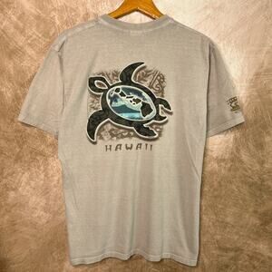 Crazy Shirts Sea Turtle T-Shirt Hawaii Kona Coffee Dyed Surfer Beach Summer